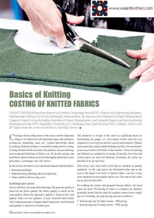 (PDF) Basics of Knitting