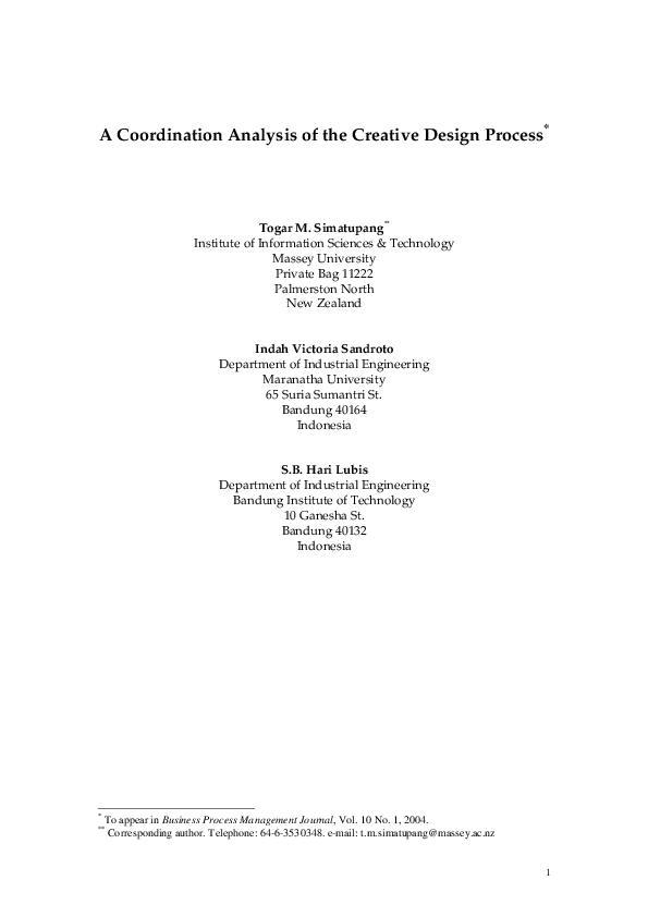 (PDF) A coordination analysis of the creative design process