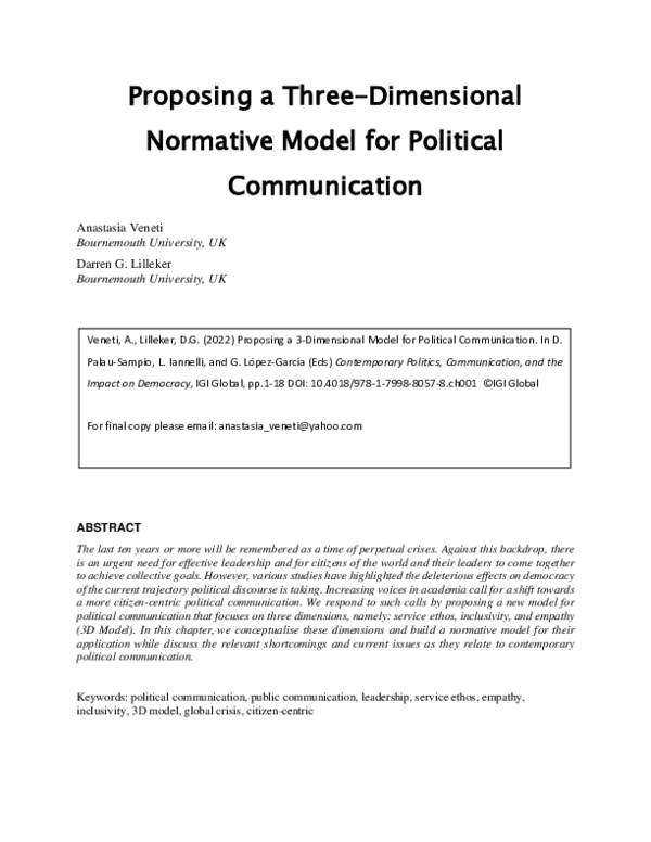 (PDF) Proposing a Three-Dimensional Normative Model for Political ...