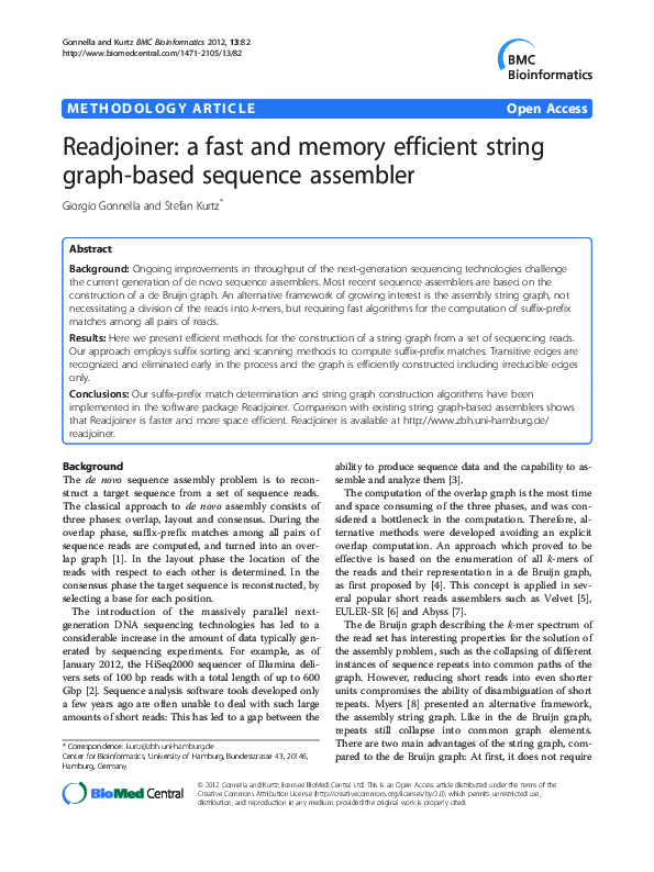 (PDF) Readjoiner: a fast and memory efficient string graph-based ...