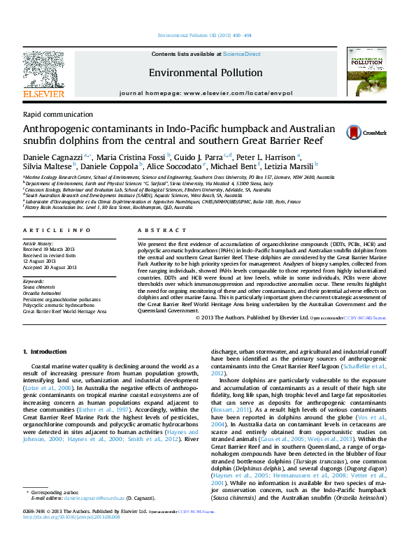 (PDF) Anthropogenic contaminants in Indo-Pacific humpback and ...