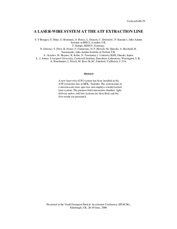 (PDF) A laser-wire system at the ATF extraction line