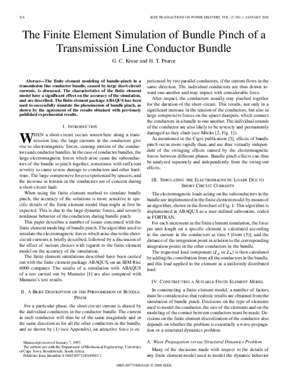 (PDF) The finite element simulation of bundle pinch of a transmission ...