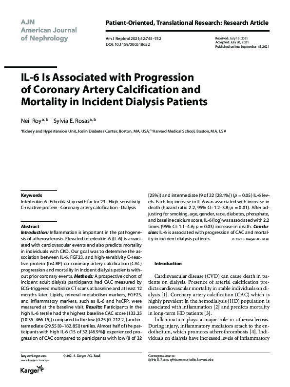 (PDF) IL-6 Is Associated with Progression of Coronary Artery ...