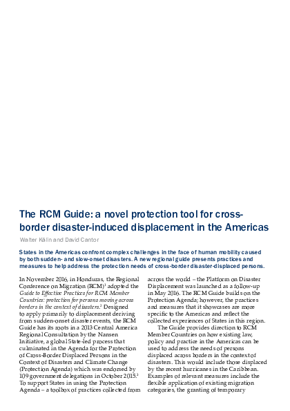 (PDF) The RCM Guide: a novel protection tool for cross-border disaster ...