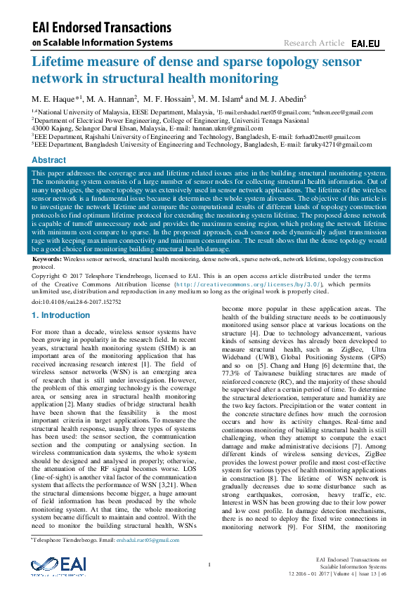 (PDF) Lifetime measure of dense and sparse topology sensor network in ...