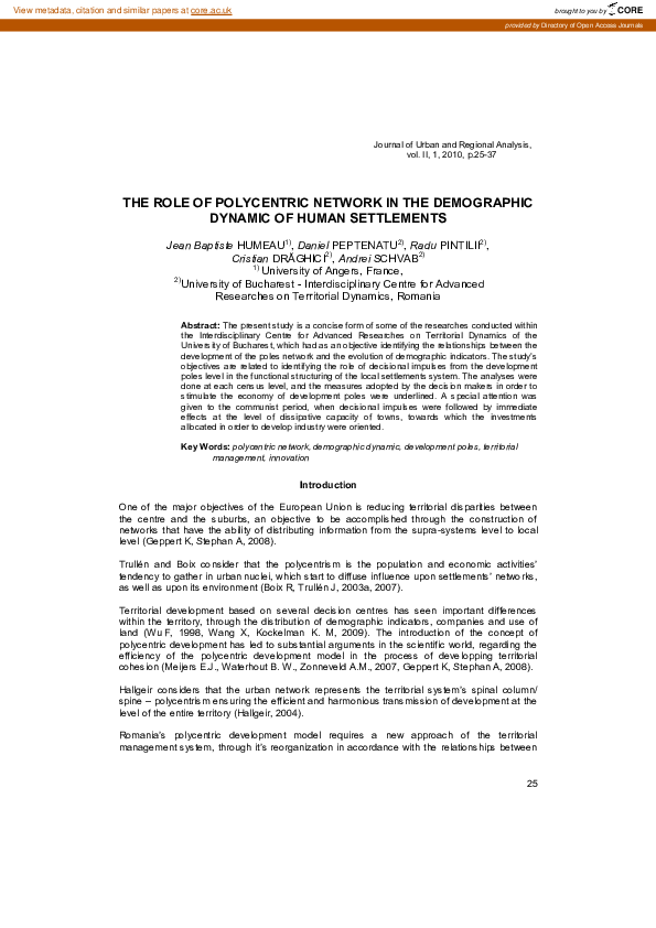 (PDF) The Role of Polycentric Network in the Demographic Dynamic of ...