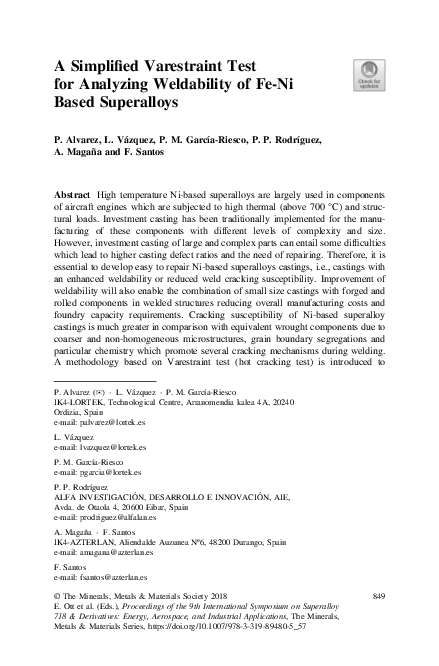 (PDF) A Simplified Varestraint Test for Analyzing Weldability of Fe-Ni ...