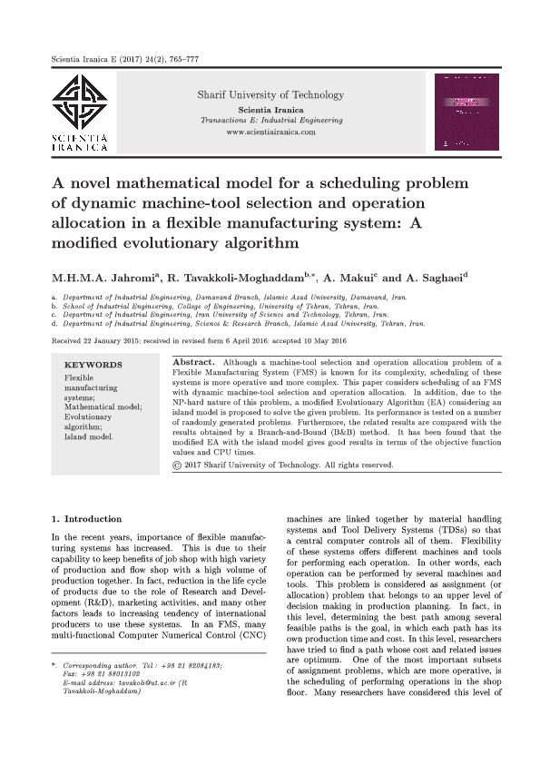 (PDF) A new mathematical model for a scheduling problem of dynamic ...