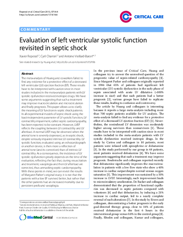 (PDF) Evaluation of left ventricular systolic function revisited in ...