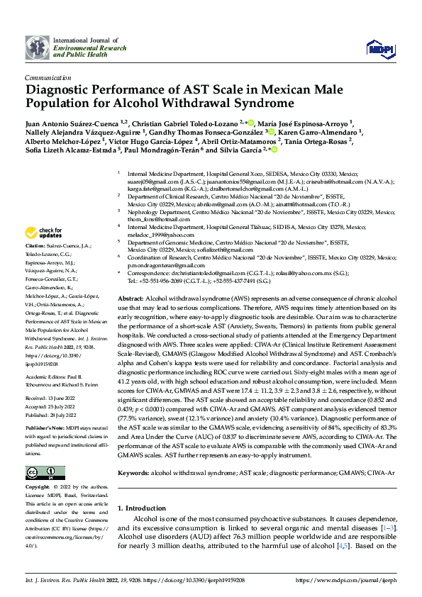 (PDF) Diagnostic Performance of AST Scale in Mexican Male Population ...