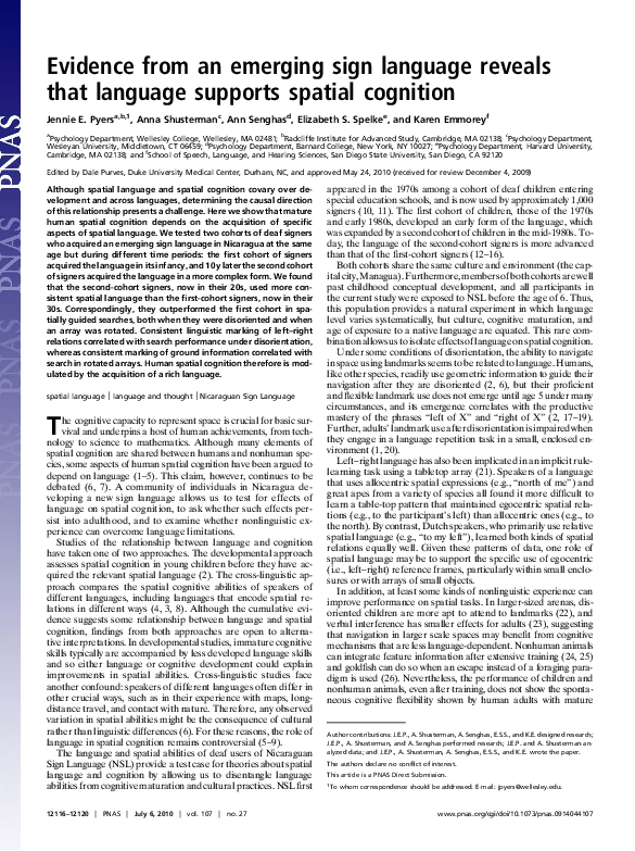 (PDF) Evidence from an emerging sign language reveals that language ...