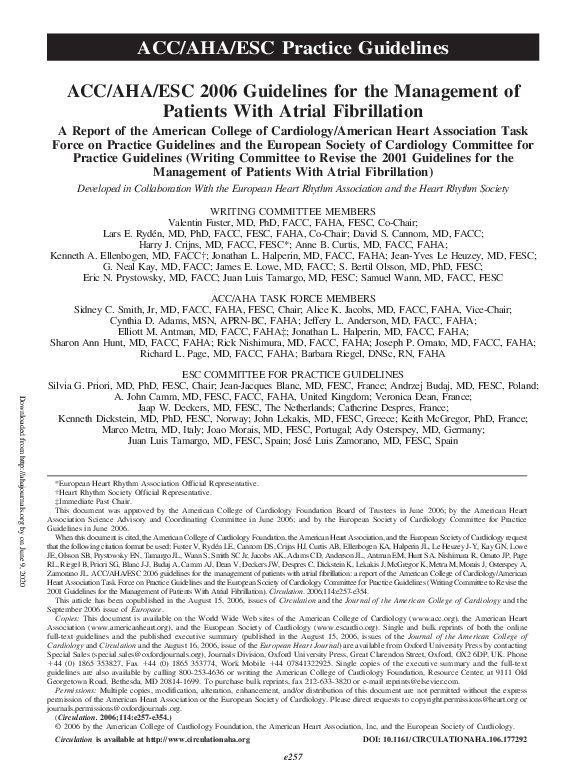 (PDF) ACC/AHA/ESC 2006 Guidelines for the Management of Patients With ...