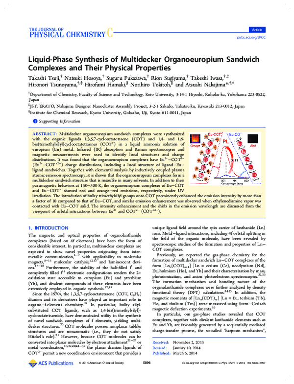 (PDF) Liquid-Phase Synthesis of Multidecker Organoeuropium Sandwich ...