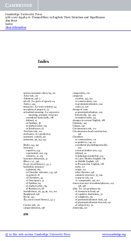 (PDF) Premodifiers in English: Their Structure and Significance