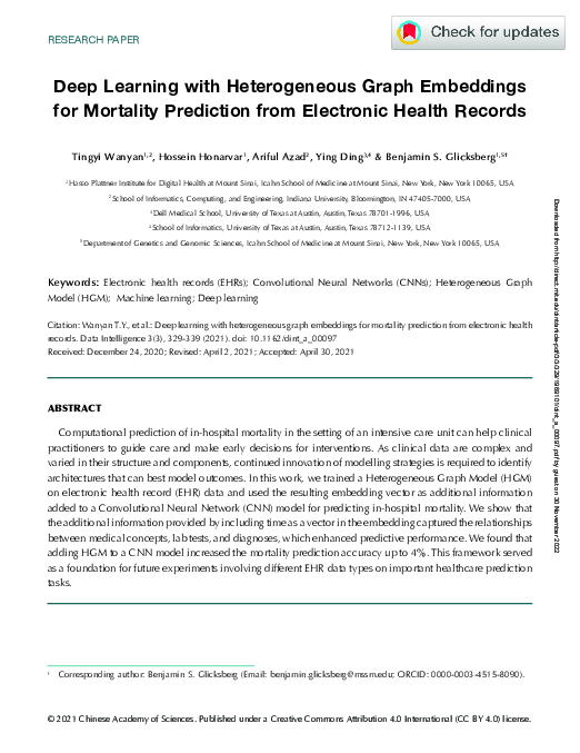 (PDF) Deep Learning with Heterogeneous Graph Embeddings for Mortality ...