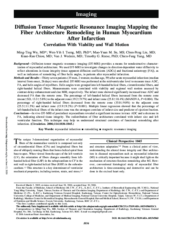 (PDF) Diffusion Tensor Magnetic Resonance Imaging Mapping the Fiber ...