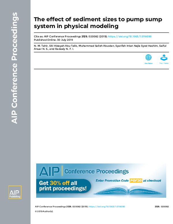 (PDF) The effect of sediment sizes to pump sump system in physical modeling