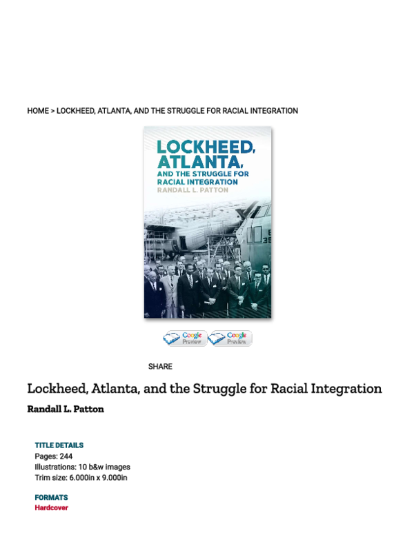 (PDF) Lockheed, Atlanta, and the Struggle for Racial Integration