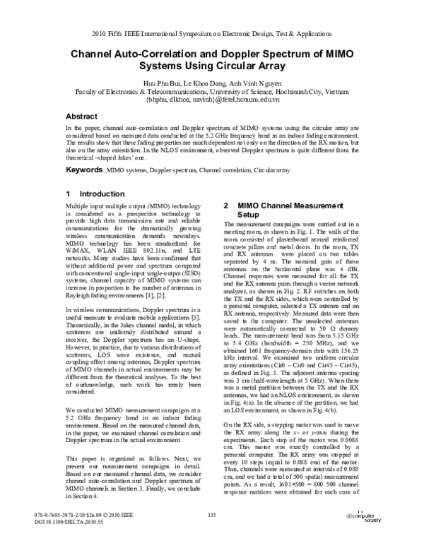 (PDF) Channel Auto-Correlation and Doppler Spectrum of MIMO Systems ...