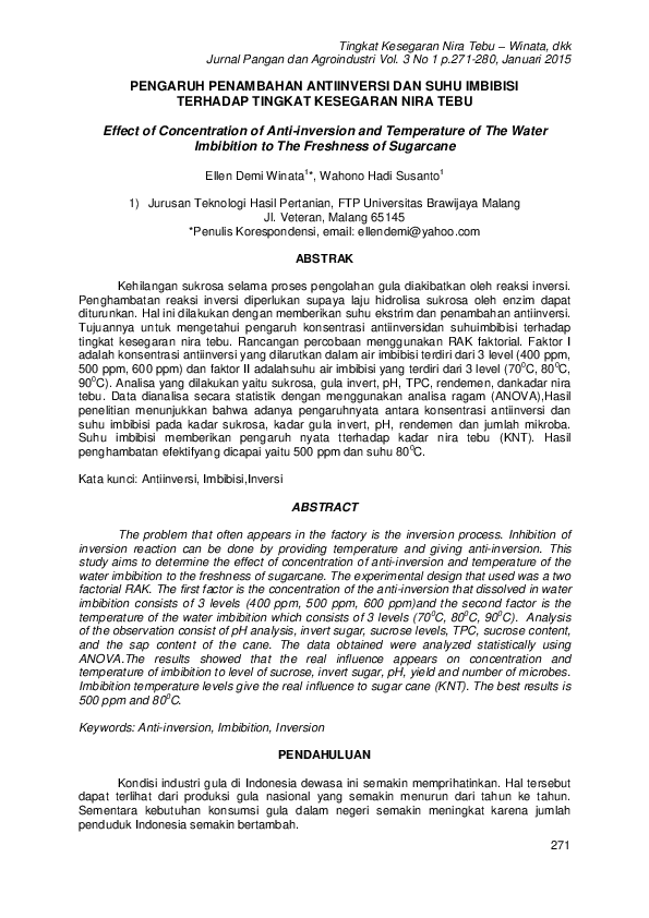 (PDF) Effect of Concentration of Anti-inversion and Temperature of The ...