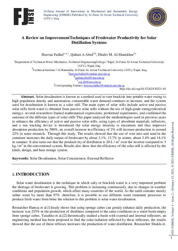 (PDF) A Review on ImprovementTechniques of Freshwater Productivity for ...
