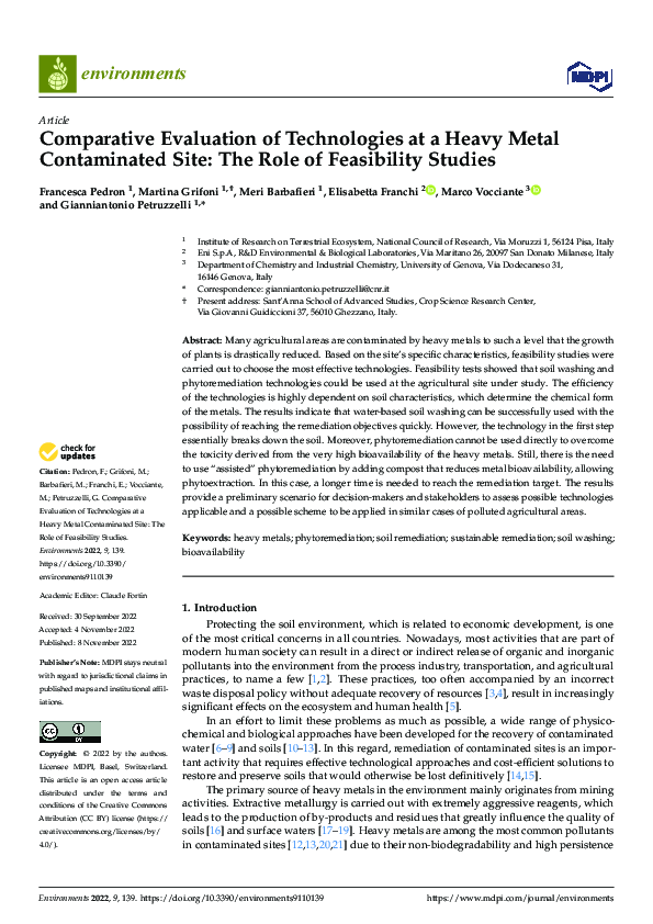 (PDF) Comparative Evaluation of Technologies at a Heavy Metal ...