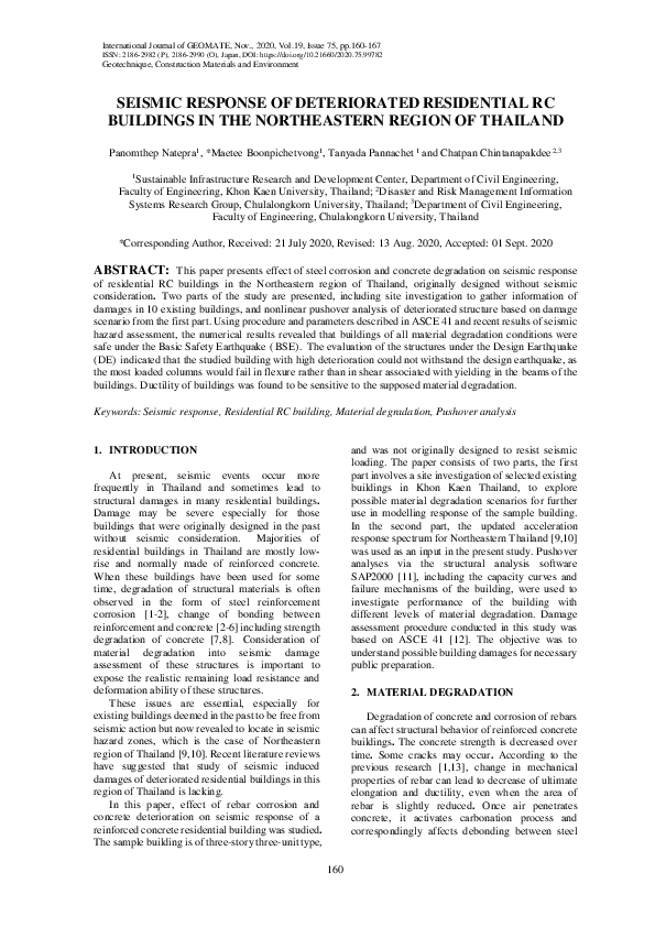 (PDF) Seismic Response of Deteriorated Residential RC Buildings in the ...
