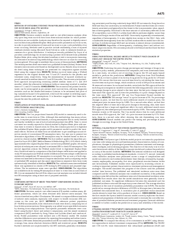 (PDF) PRM85 Internal Validation of the Syreon Diabetes Model