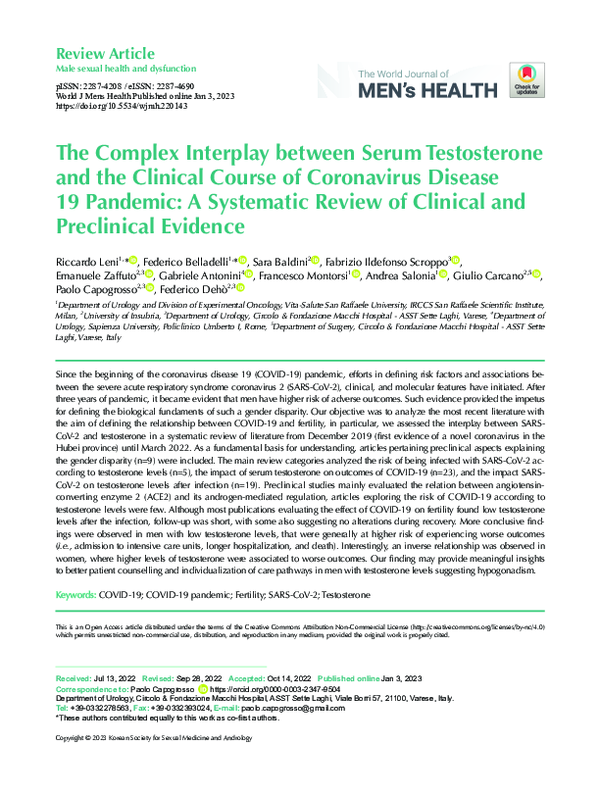 (PDF) The Complex Interplay between Serum Testosterone and the Clinical ...