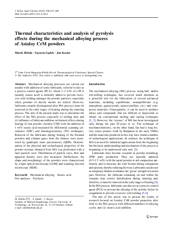 (PDF) Thermal characteristics and analysis of pyrolysis effects during ...