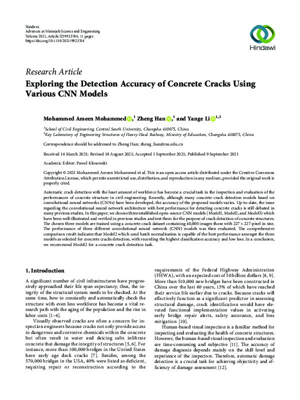 (PDF) Exploring the Detection Accuracy of Concrete Cracks Using Various ...