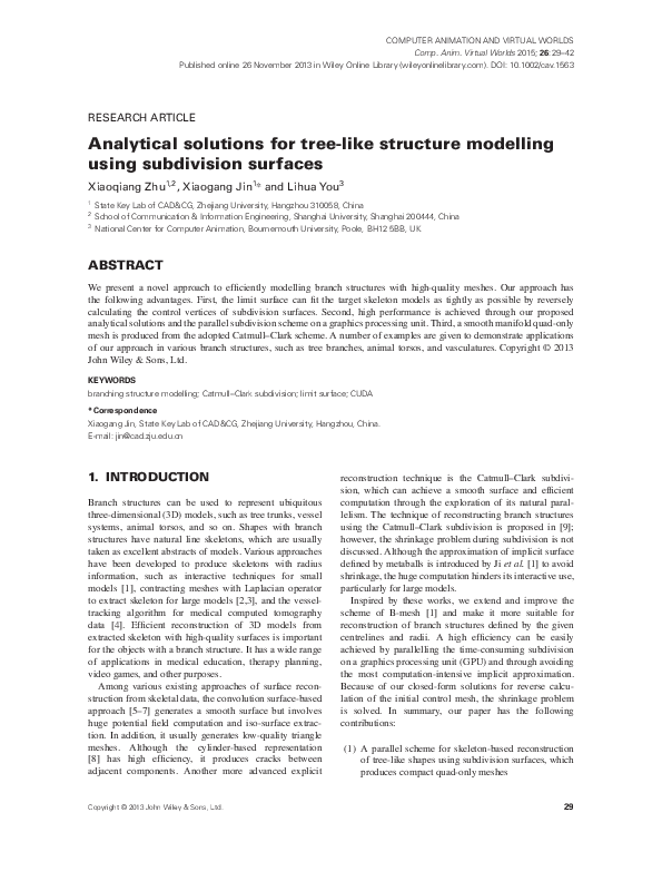 (PDF) Analytical solutions for tree-like structure modelling using ...