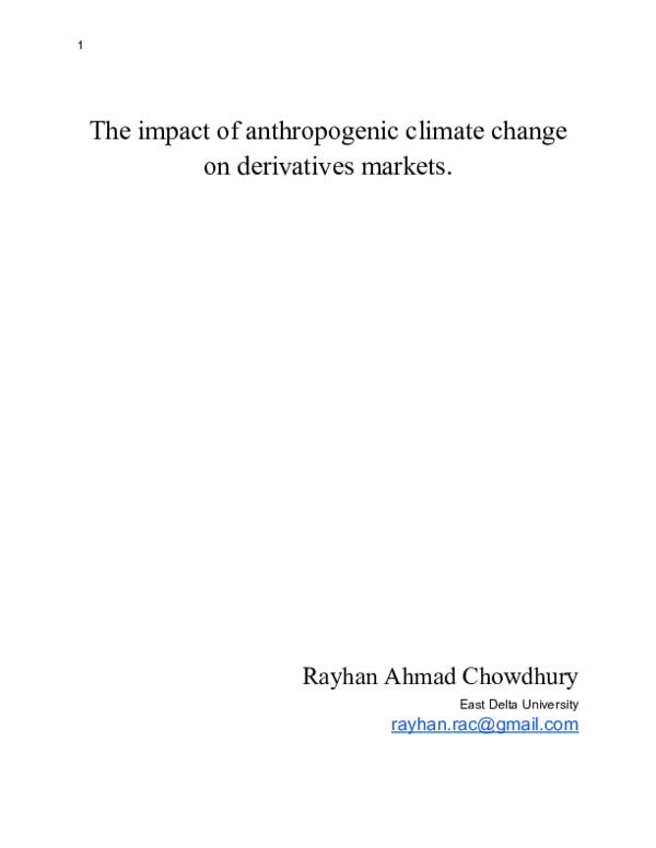 (DOC) The impact of anthropogenic climate change on derivatives markets