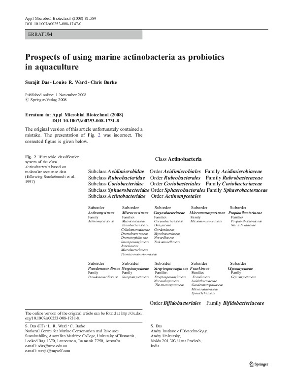 (PDF) Prospects of using marine actinobacteria as probiotics in aquaculture