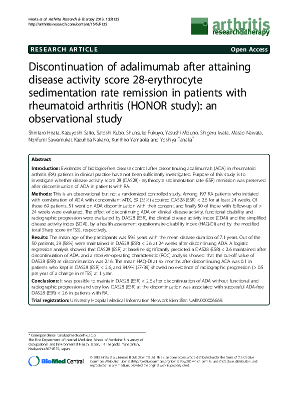 (PDF) Discontinuation of adalimumab after attaining disease activity ...