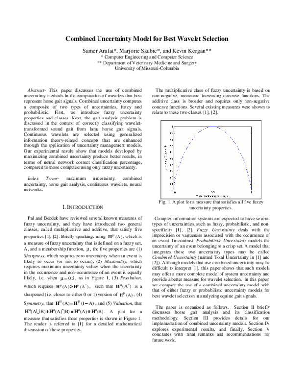 (PDF) Combined uncertainty model for best wavelet selection