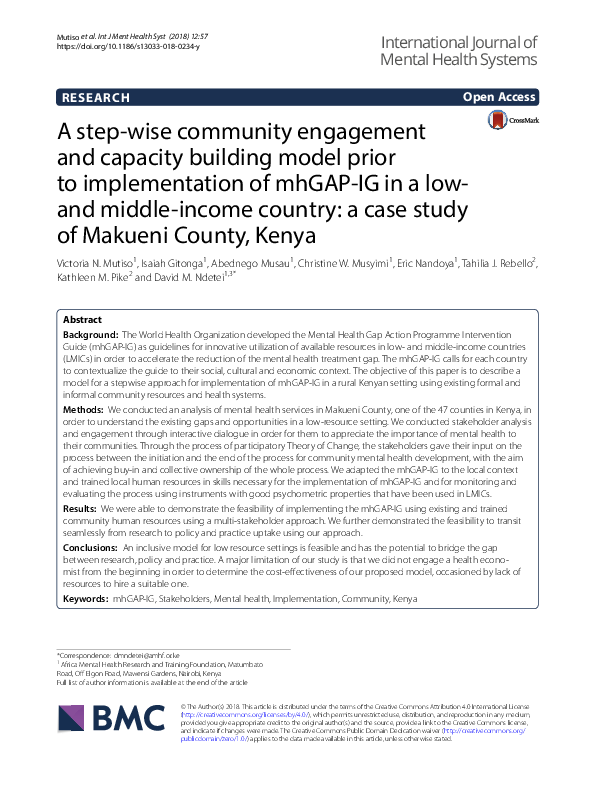 (PDF) A step-wise community engagement and capacity building model ...