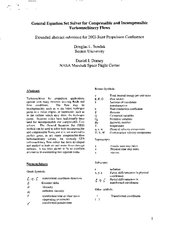 (PDF) General Equation Set Solver for Compressible and Incompressible ...