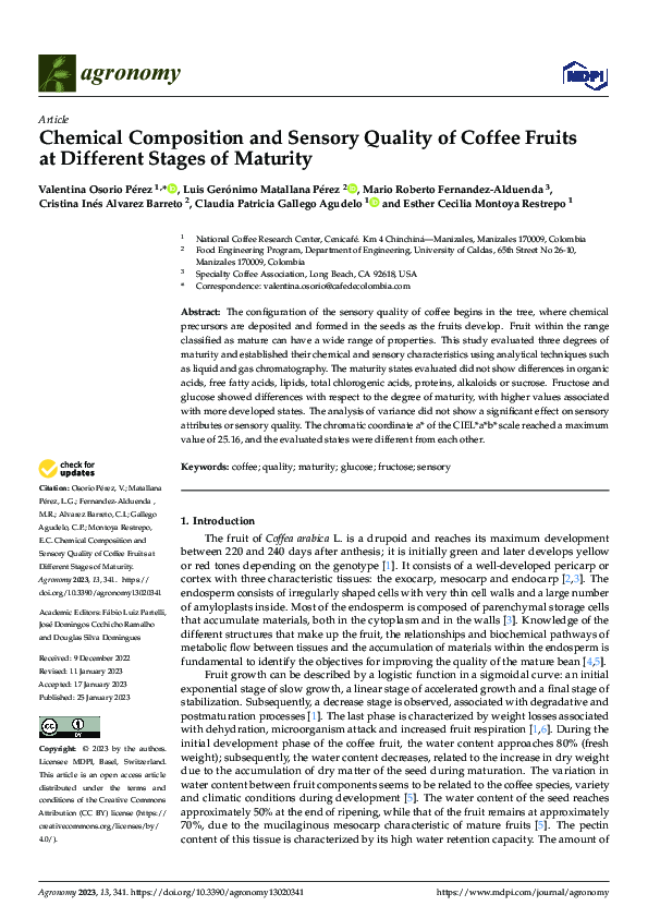 (PDF) Chemical Composition and Sensory Quality of Coffee Fruits at ...