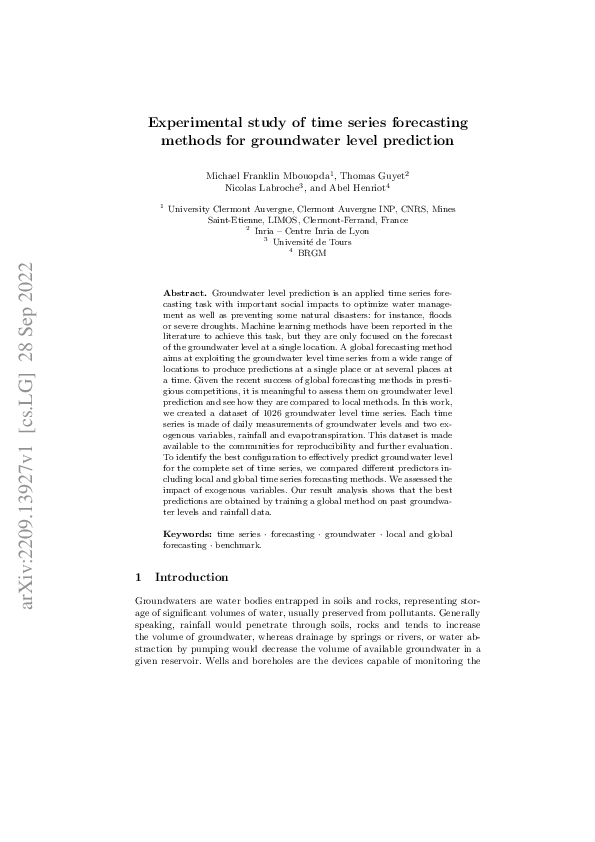 (PDF) Experimental study of time series forecasting methods for ...