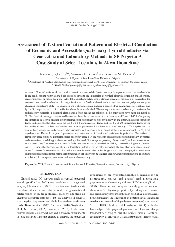(PDF) Assessment of textural variational pattern and electrical ...