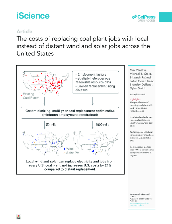 (PDF) The costs of replacing coal plant jobs with local instead of