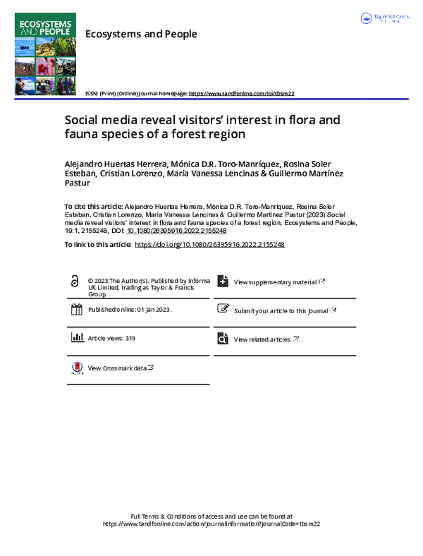 (PDF) Social media reveal visitors’ interest in flora and fauna species ...