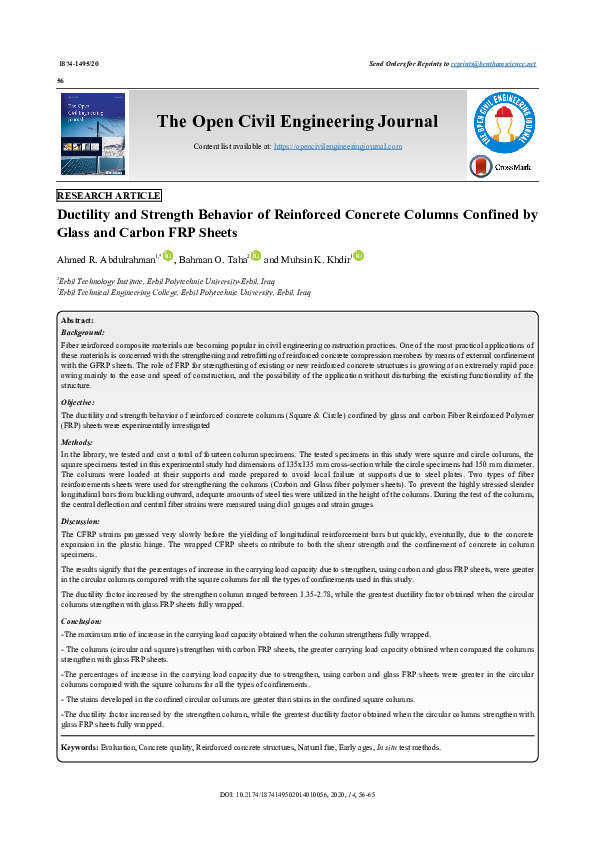 (PDF) Ductility and Strength Behavior of Reinforced Concrete Columns ...