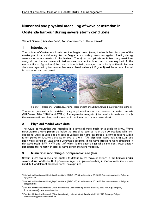 (PDF) Numerical and physical modelling of wave penetration in Oostende ...