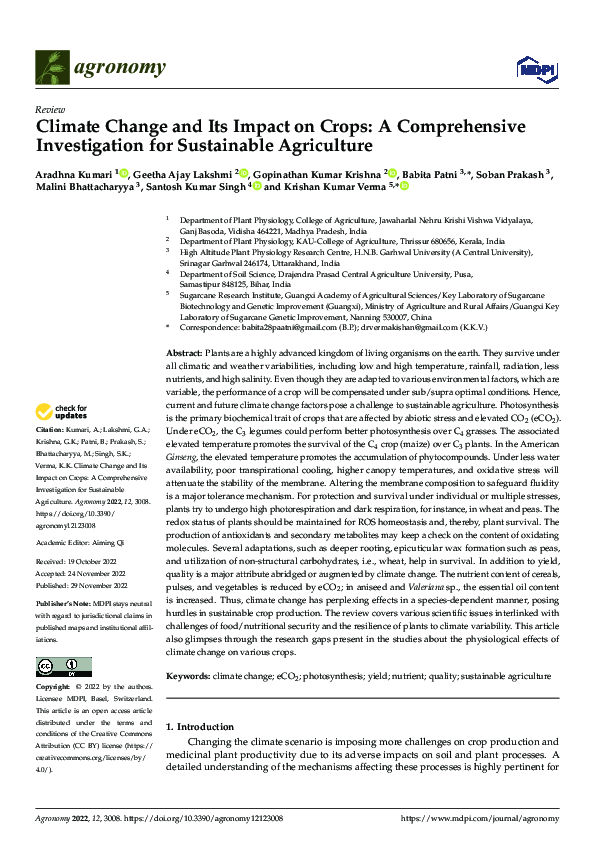 (PDF) Climate Change and Its Impact on Crops: A Comprehensive ...