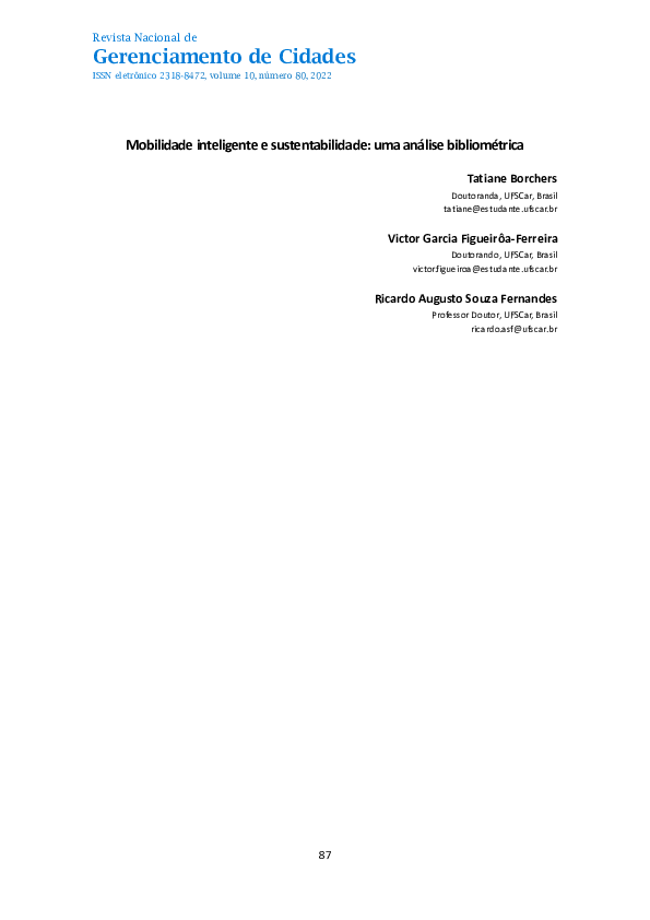 (PDF) Smart mobility and sustainability: a bibliometric analysis