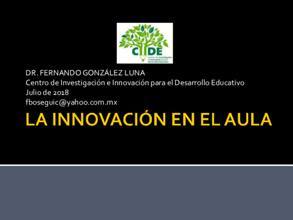 (PDF) INNOVACION EN EL AULA Conferencia