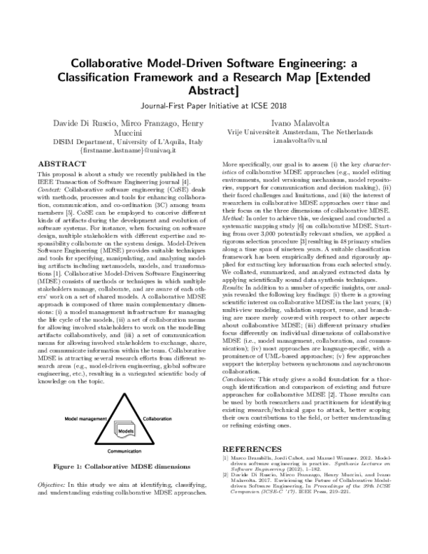 (PDF) Collaborative Model-Driven Software Engineering: A Classification ...